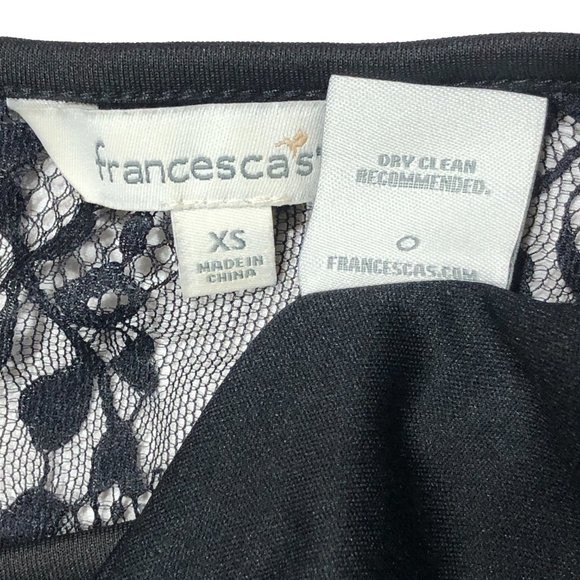 Francesca's Womens Size XS Black Sheer Lace Mesh Fit Flare Lined Dress - Picture 7 of 9